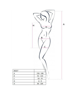 PASSION - WOMAN BS027 BODYSTOCKING ABITO BIANCO STILE TAGLIA UNICA