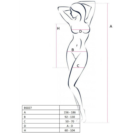 PASSION - WOMAN BS027 BODYSTOCKING ABITO BIANCO STILE TAGLIA UNICA