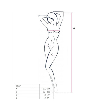 PASSION - WOMAN BS034 BODYSTOCKING BIANCO TAGLIA UNICA