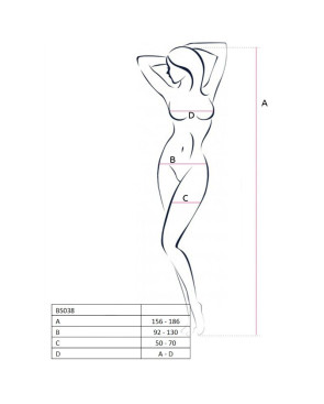 PASSION - WOMAN BS038 BODYSTOCKING BIANCO TAGLIA UNICA