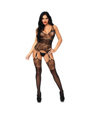 LEG AVENUE - BODYSTOCKING CON STRAPPY ROSA TAGLIA UNICA