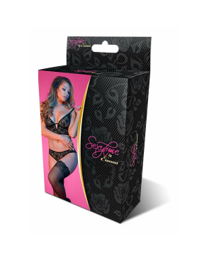 Set di Lingerie Exposed Nero (S/M)