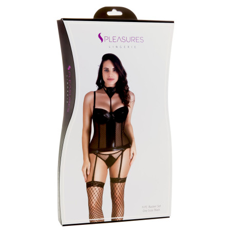 Set di Lingerie S Pleasures Nero (Taglia unica)