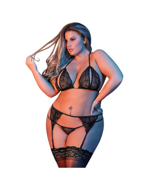 Set di Lingerie Exposed Nero (L/XL)