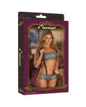 Set di Lingerie Exposed Nero Argentato (L/XL)