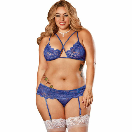 Set di Lingerie Exposed Azzurro (XXL)