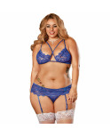 Set di Lingerie Exposed Azzurro (XXL)