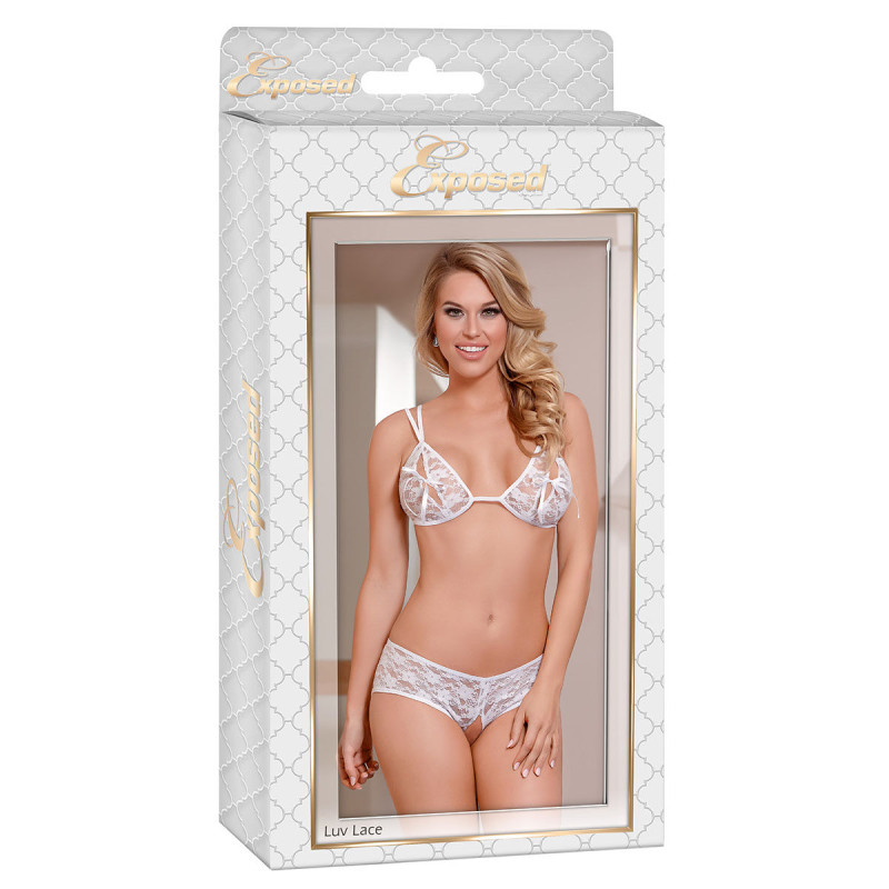 Set di Lingerie Exposed Bianco (S/M)