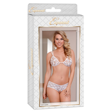 Set di Lingerie Exposed Bianco (S/M)