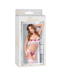 Set di Lingerie Exposed Crema Rosso Granato (S/M)