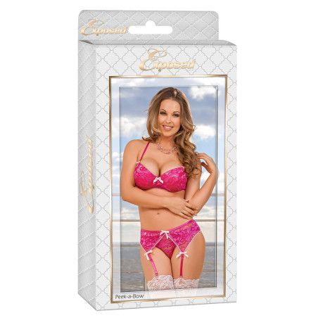 Set di Lingerie Exposed Rosa (S/M)