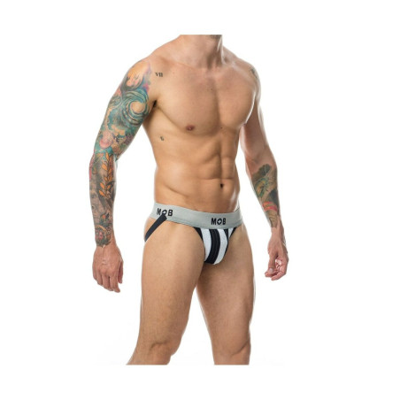 Tanga Mob Eroticwear Bianco Nero L