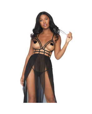 LEG AVENUE - CAGE MAXI ABITO E PERIZOMA S/M