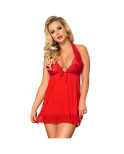 SUBBLIME - BABYDOLL ROSSO MOTIVI FLOREALI NEL SENO L / XL