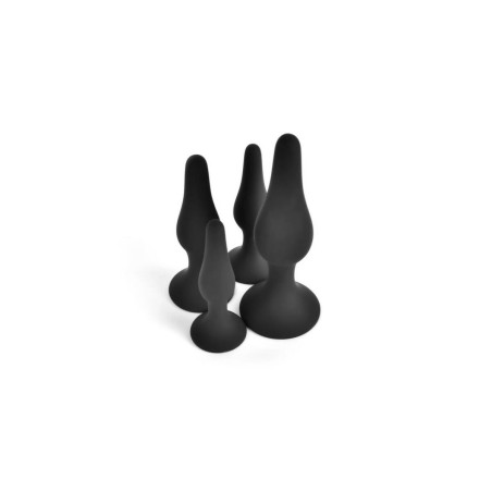 Plug Anale VSCNOVELTY Nero Silicone Set 4 Pezzi