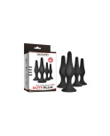 Plug Anale VSCNOVELTY Nero Silicone Set 4 Pezzi