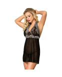 SUBBLIME - BABYDOLL LACCI FLOREALI BIANCHI NERO L / XL