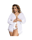 SUBBLIME - QUEEN PLUS BABYDOLL BIANCO CON FRANGE