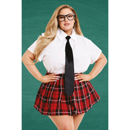 Costume Erotico Teacher’s Pet School Girl Rosso Queen size