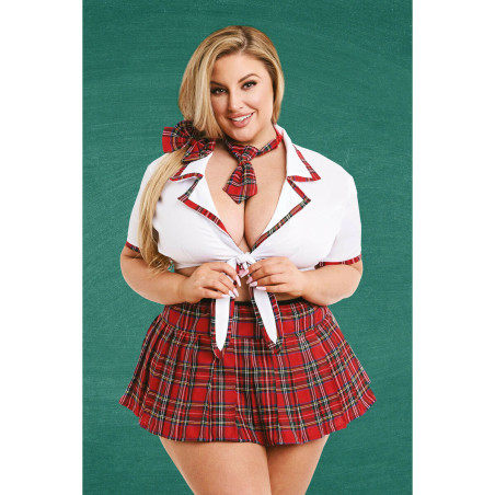 Costume Erotico Teacher’s Pet School Girl Rosso Queen size