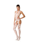 PASSION -E DONNA BS053 BODYSTOCKING BIANCO TAGLIA UNICA