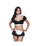 Completo Donna di Servizio Francese Do Not Disturb Baci Lingerie Nero Taglia unica