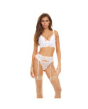 Set di Lingerie Bombshell Boudoir Bianco (L)