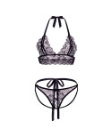 Set di Lingerie Barely Bare Nero (Taglia unica)