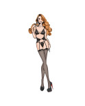 Set di Lingerie Bombshell Boudoir Nero (L)