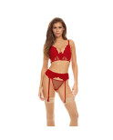 Set di Lingerie Bombshell Boudoir Rosso (M)