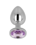 OHMAMA - PLUG ANALE CON CRISTALLO VIOLA 7 CM