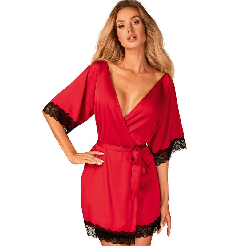 OBSESSIVE - SENSUELIA PEIGNOIR ROSSO L/XL