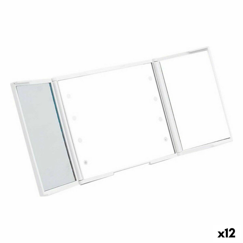 Specchio Tascabile Luce LED Bianco ABS 1,5 x 9,5 x 11,5 cm (12 Unità)