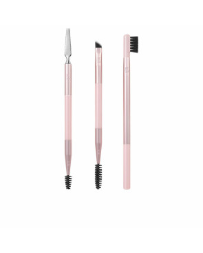 Set di Pennelli per il Trucco Real Techniques Brow Styling Rosa 3 Pezzi