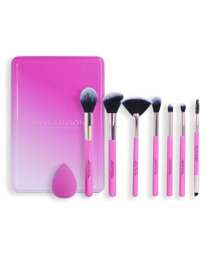 Set di Pennelli per il Trucco Revolution Make Up The Brush Edit Rosa 8 Pezzi