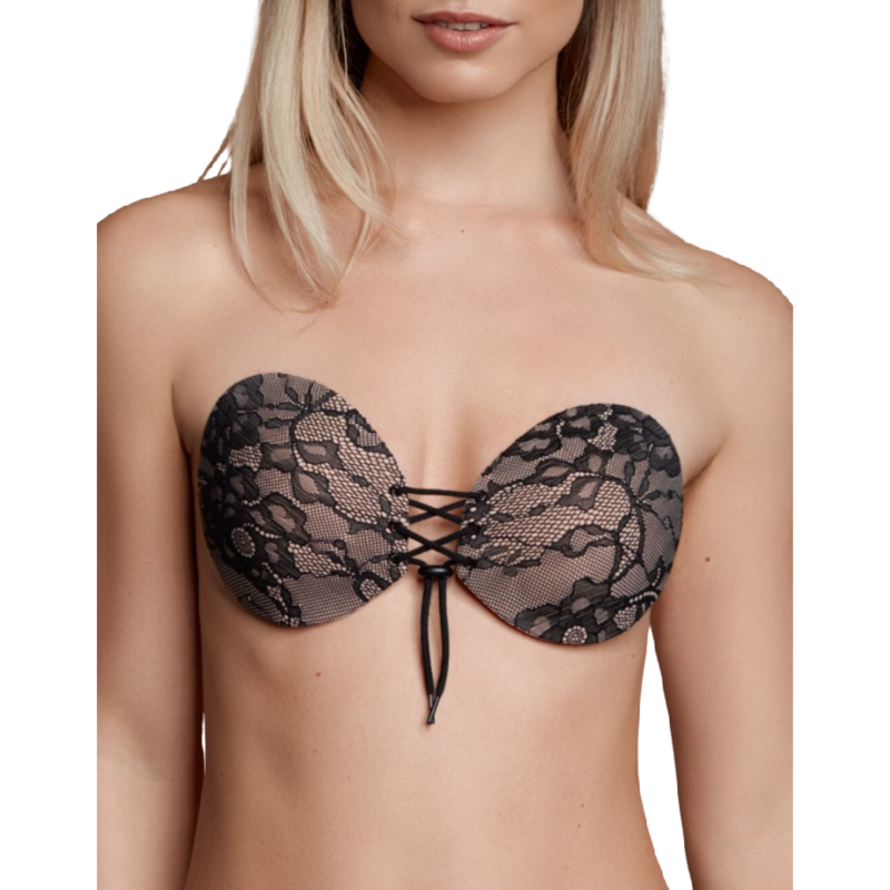 BYE-BRA - REGGISENO ADESIVO INTRECCIATO E RICAMATO COPPA E