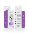 INTENSE - PLUG ANALE IN METALLO ALLUMINIO CON CRISTALLO VIOLA TAGLIA M