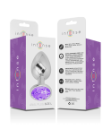 INTENSE - PLUG ANALE IN METALLO ALLUMINIO CON CRISTALLO VIOLA MISURA L