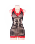 QUEEN LINGERIE - CHEMISE ALLUNCINETTO NERA E ROSSA S/L