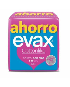 Assorbenti Normali con Ali Evax Cottonlike 64 Unità