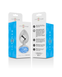 INTENSE - PLUG ANALE IN METALLO ALLUMINIO CON VETRO BLU TAGLIA M