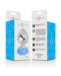 INTENSE - PLUG ANALE IN METALLO ALLUMINIO CON CRISTALLO BLU TAGLIA L