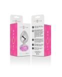 INTENSE - PLUG ANALE IN METALLO ALLUMINIO CON CRISTALLO ROSA TAGLIA S