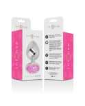 INTENSE - PLUG ANALE IN METALLO ALLUMINIO CON CRISTALLO ROSA TAGLIA M