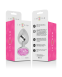 INTENSE - PLUG ANALE IN METALLO ALLUMINIO CON CRISTALLO ROSA MISURA L