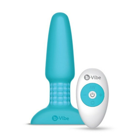 Butt Plug con Telecomando Rimming Turchese 2 B-Vibe RIMMING PLUG 2 Azzurro