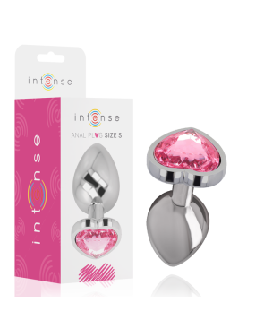 INTENSE - PLUG ANALE IN METALLO ALLUMINIO CUORE ROSA TAGLIA S