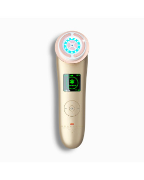 Massaggiatore Viso con Radiofrequenza, Fototerapia ed Elettrostimolazione Drakefor NANOSKIN INTELIGENT Bianco Dorato