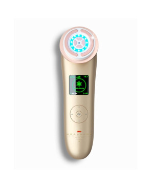 Massaggiatore Viso con Radiofrequenza, Fototerapia ed Elettrostimolazione Drakefor NANOSKIN INTELIGENT Bianco Dorato