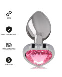 INTENSE - PLUG ANALE IN METALLO ALLUMINIO CUORE ROSA TAGLIA S